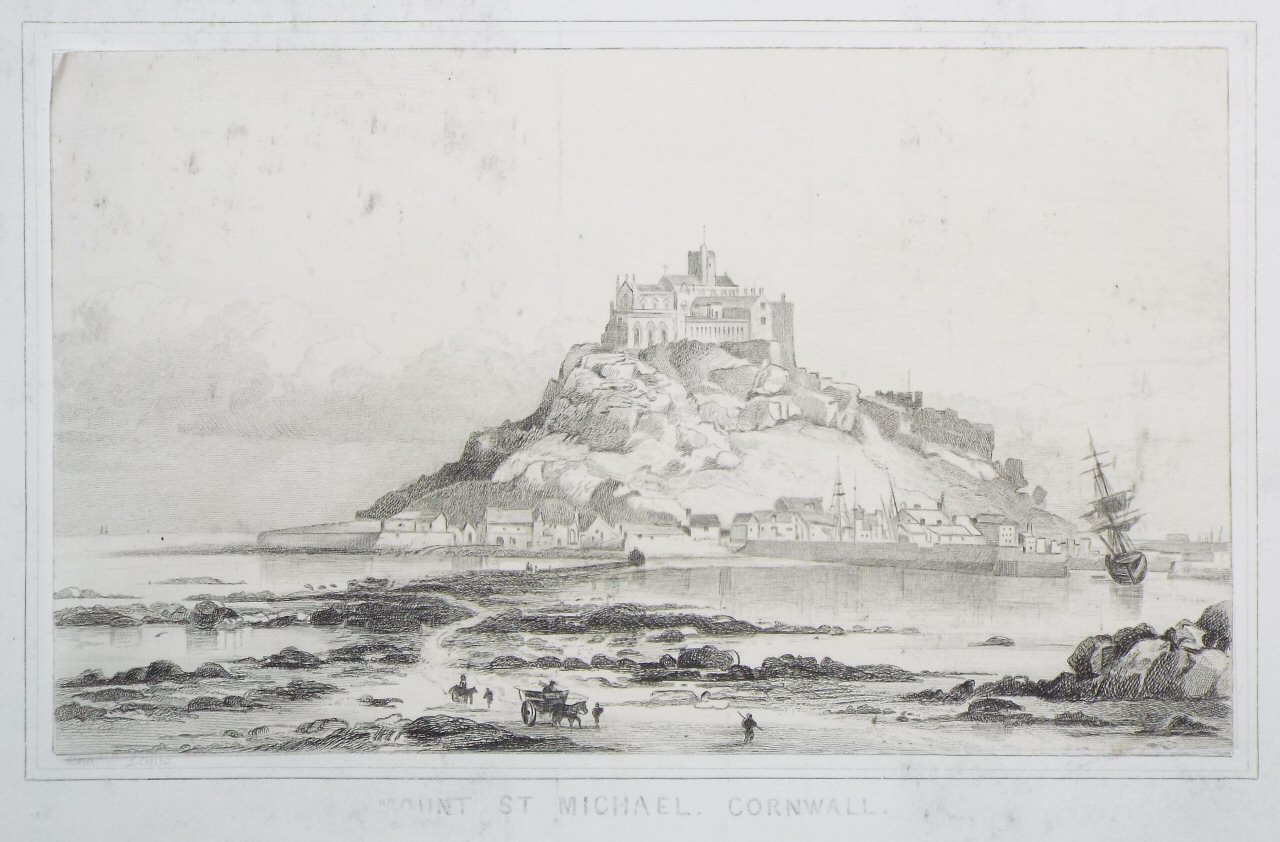 Etching - Mount St Michael, Cornwall.